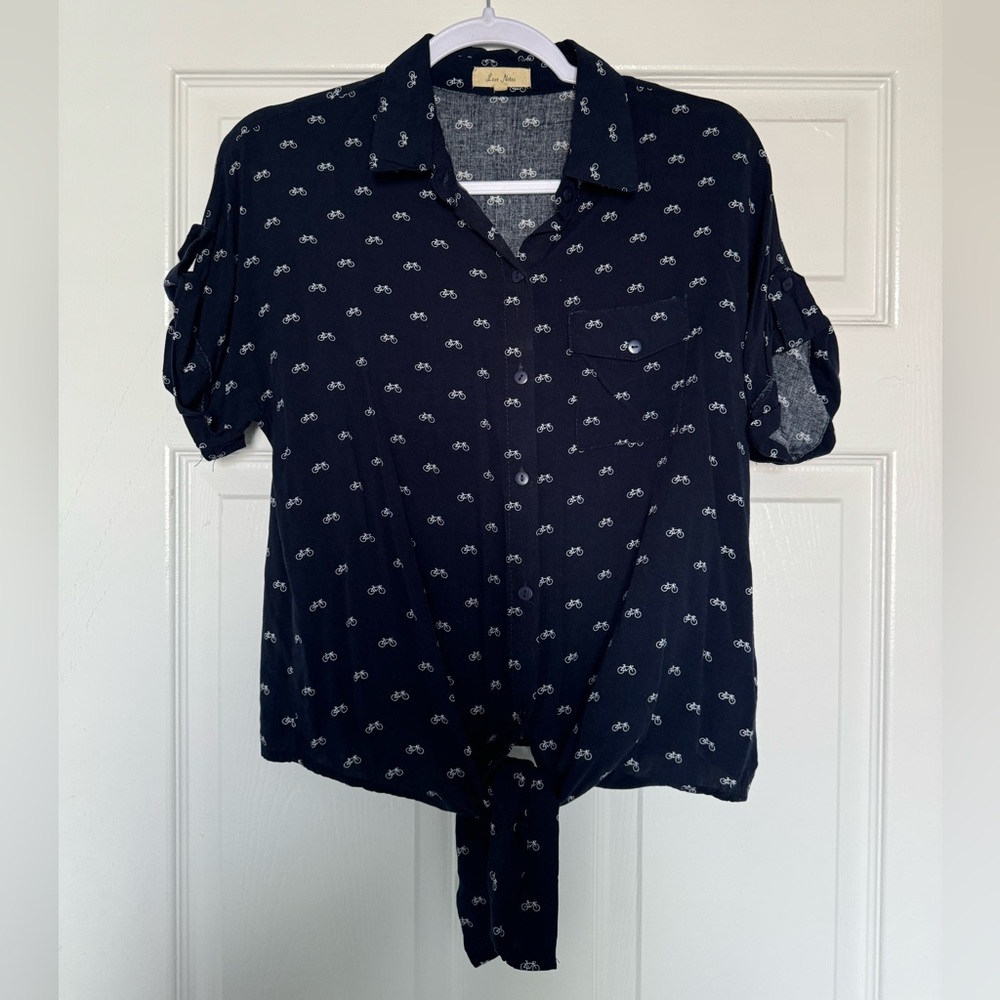 Brand Love Noted Size M color Blue w white bicycle